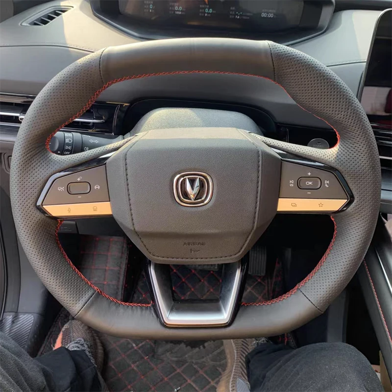 

DIY Steering Wheel Cover Custom Fit For Changan CS55plus UNI-V 2022 Stitch On Wrap Interior Accessories