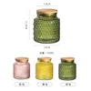 Wood Cover Carved Embossed Begonia Flower Glass Sealed Jar Bamboo Cover Retro Kitchen Storage Jar Household Seasoning Storage 6