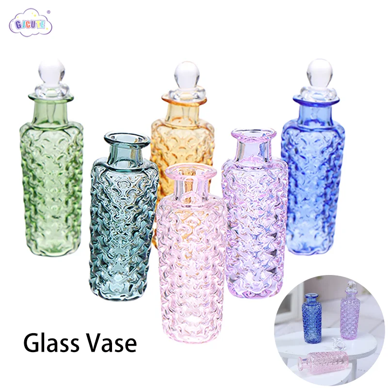 

1pcs Dollhouse Living Room Simulation Glass Vase Model Decoration Dolls House Home Accessories Pretend Play Toys