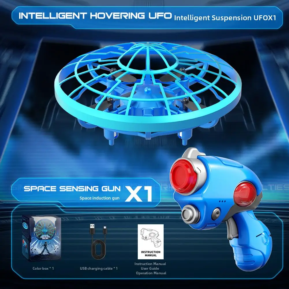 손 제스처 제어가 가능한 호버링 UFO 드론 2025 적외선 유도 비행접시 어린이용 간편 자동 호버링 미니 RC 비행기 장난감