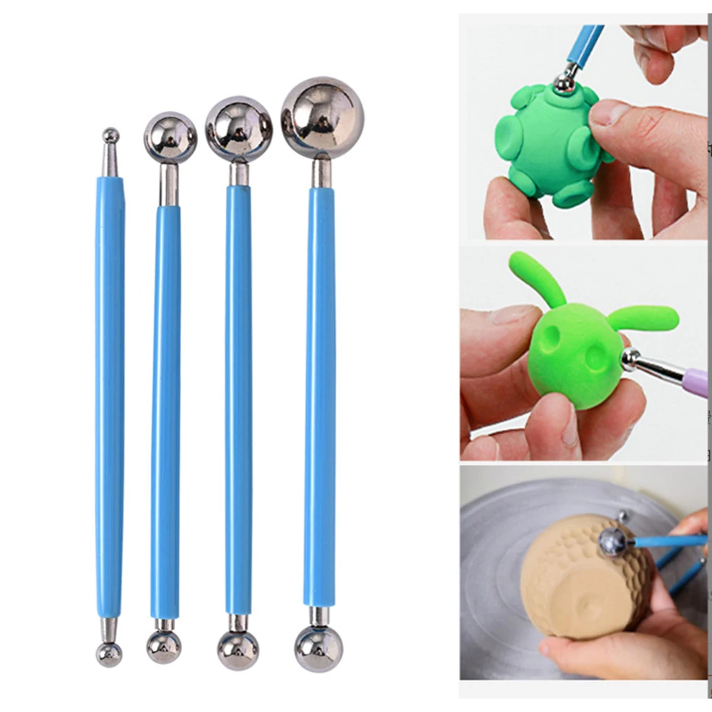 24PCS Clay Tools Kit for Sculpting with Ball Stylus Clay Tool and Pottery Sponge for DIY Pottery Sculpture Carving Art Project