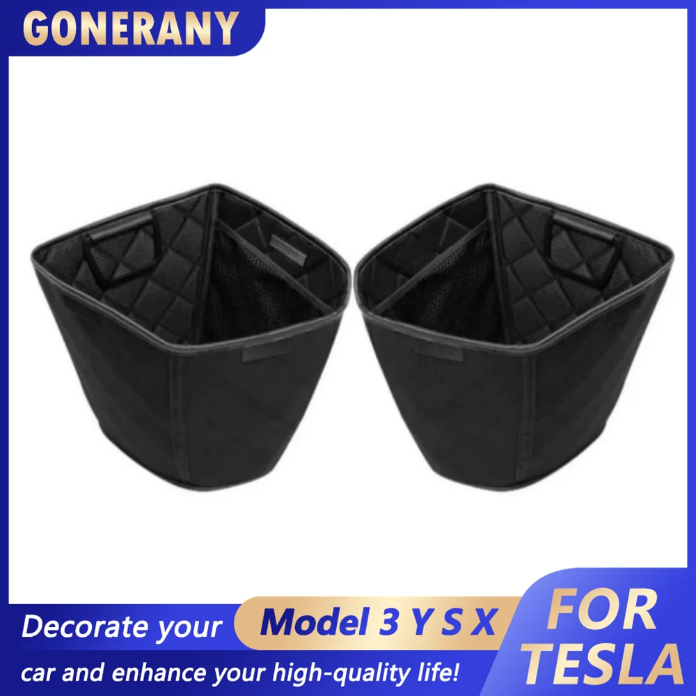 

For Tesla Model Y Rear Trunk Organizer Storage Box Trunk Side Storage Packets Tray Organizer Interior Accessories 2023-2020