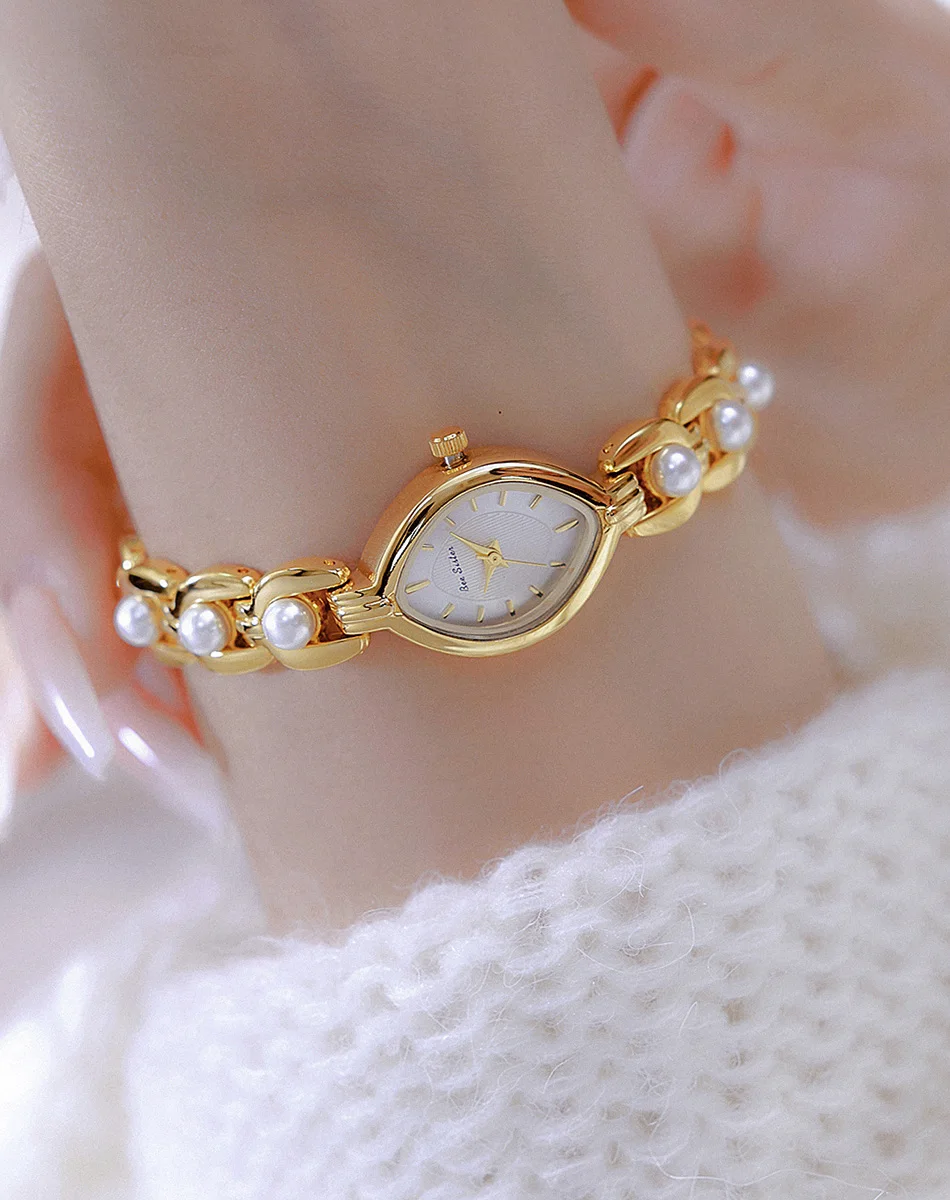 Elegante Luxusuhren für Damen, modisches Armband, ovale Quarz-Damen-Kleideruhr, 2025, neue weibliche Golduhr, Geschenke – Detail 9