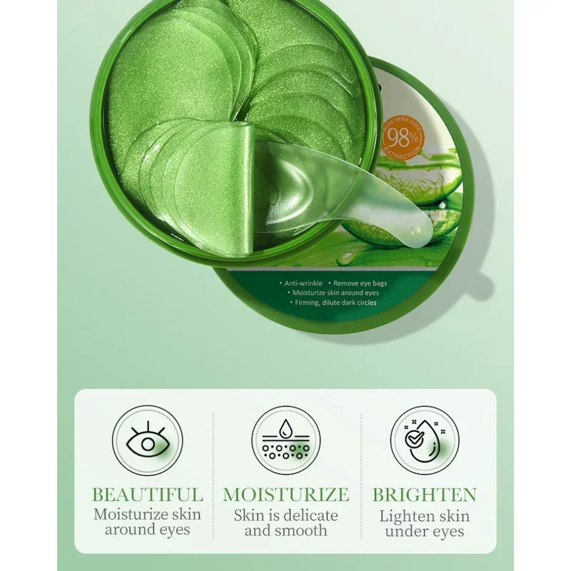 60pcs(30pair) SADOER Aloe Collagen Soothing Eye Mask Moisturizing Repair Eye Dry Eye Mask 6
