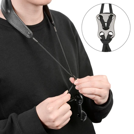 Description Picture 6 of itemMiwayer Saxophone Strap Genuine Leather Sax Neck Strap with Soft Thick Pad for Soprano Tenor Alto Sax and Clarinets Oboes