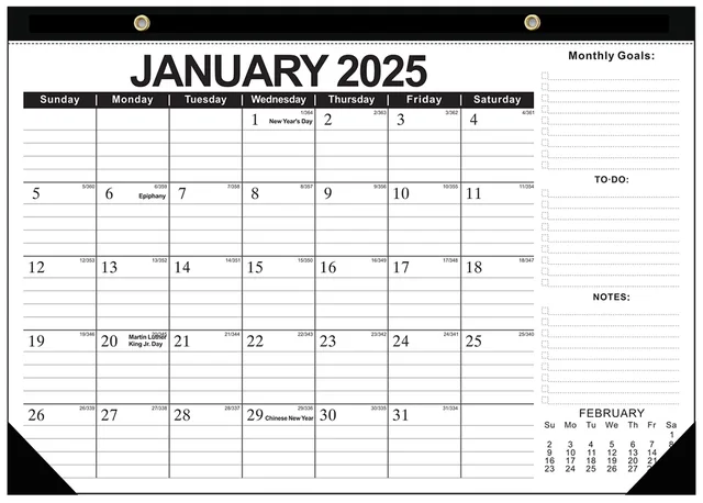 Calendario Da Parete 2025 Con Bucket List E Note - Grande Formato Con Spirale Doppia, Ideale Per Organizzare E Decorare - Foto 8
