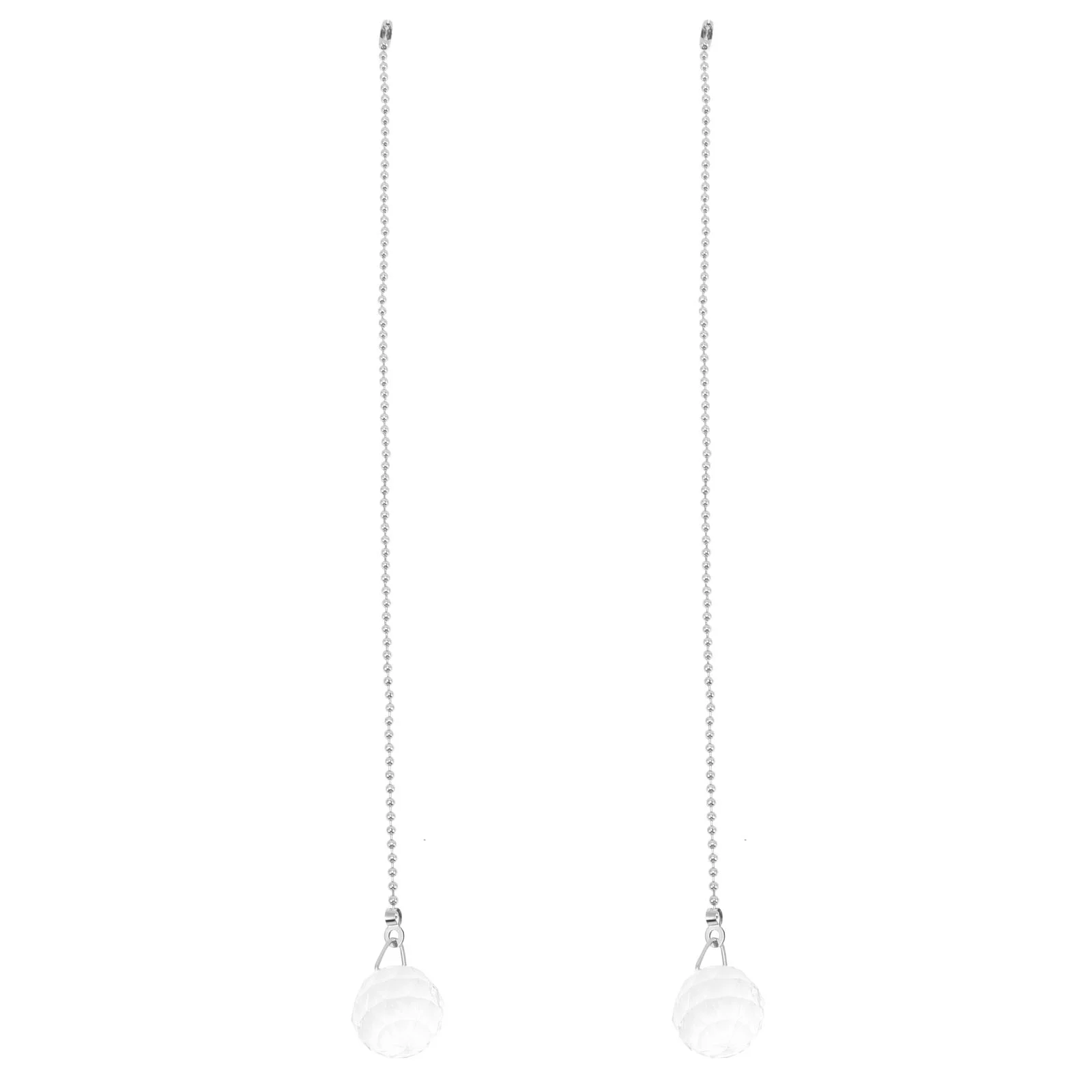 2 Pcs Chain Extension Fan Extender Switch Crystal Zipper Ceiling Pull Drawstring Lamp Pulls