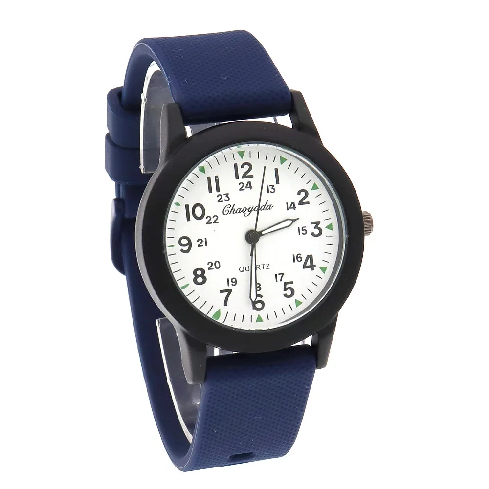 Chaoyada 방수 시계 실리콘 스트랩 시계 학생 어린이 스포츠 쿼츠 시계