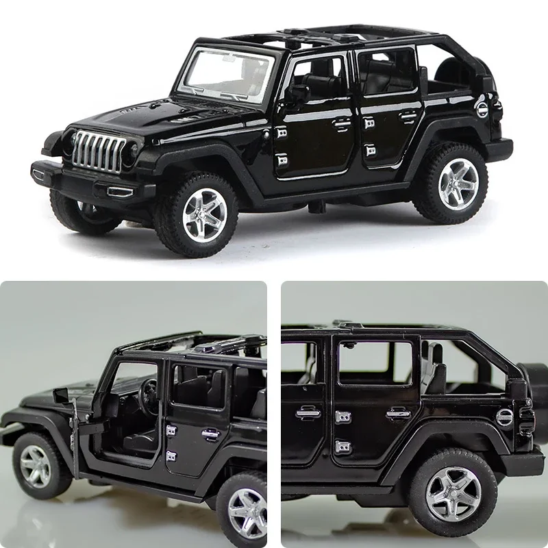1:36 Alloy JEEPS Wrangler Car Model Simulation Off-road Vehicle Pull Back Car Decoration Ornaments Collection Toys For Children 5