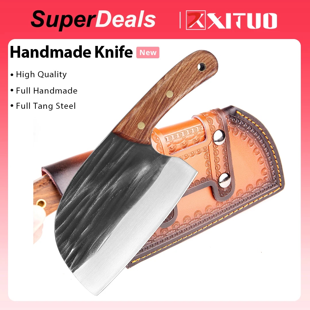 XITUO 6 Inch Handmade Knife Highcarbon Clad Steel Super Butcher