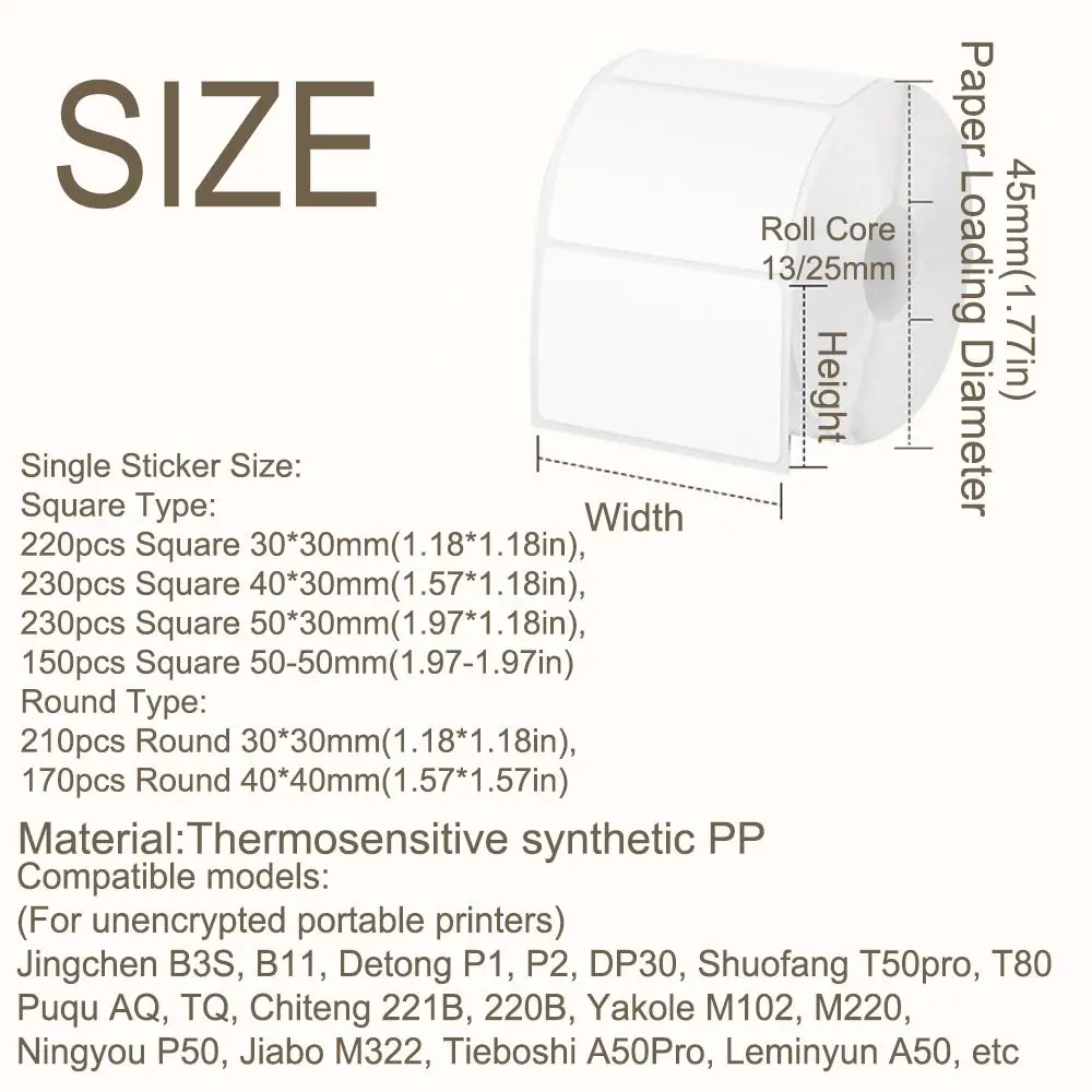 230Pcs 투명 빈 라벨 스티커 DIY 정사각형/원형 열전사 인쇄 용지 긁힘 방지 이동식 이름표 스티커