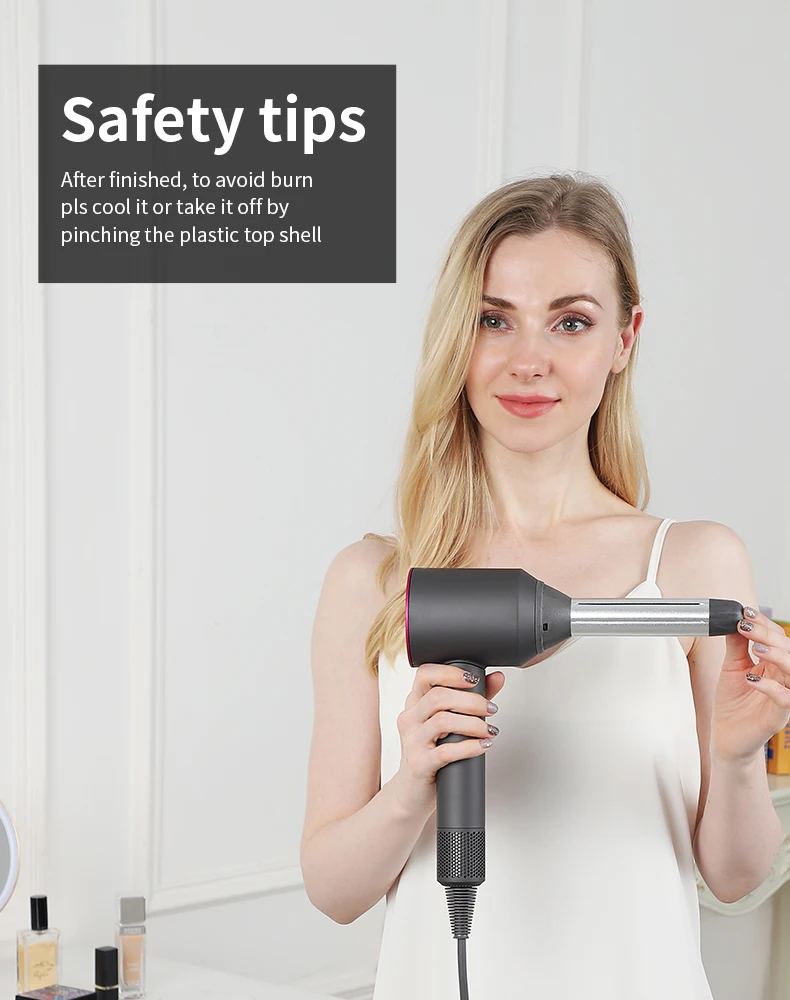Description Picture 5 of itemHair Dryer Curling Attachment 40mm Automatic Curling Nozzle For Dyson Supersonic Hair Dryer Accessories Air Styler Cylinder Comb