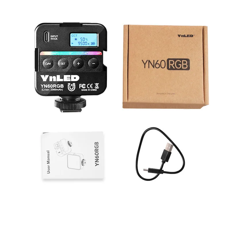 YONGNUO YN60RGB Video Light 2500K-9500K Pocket RGB Lamp Adjustable Small Portabl