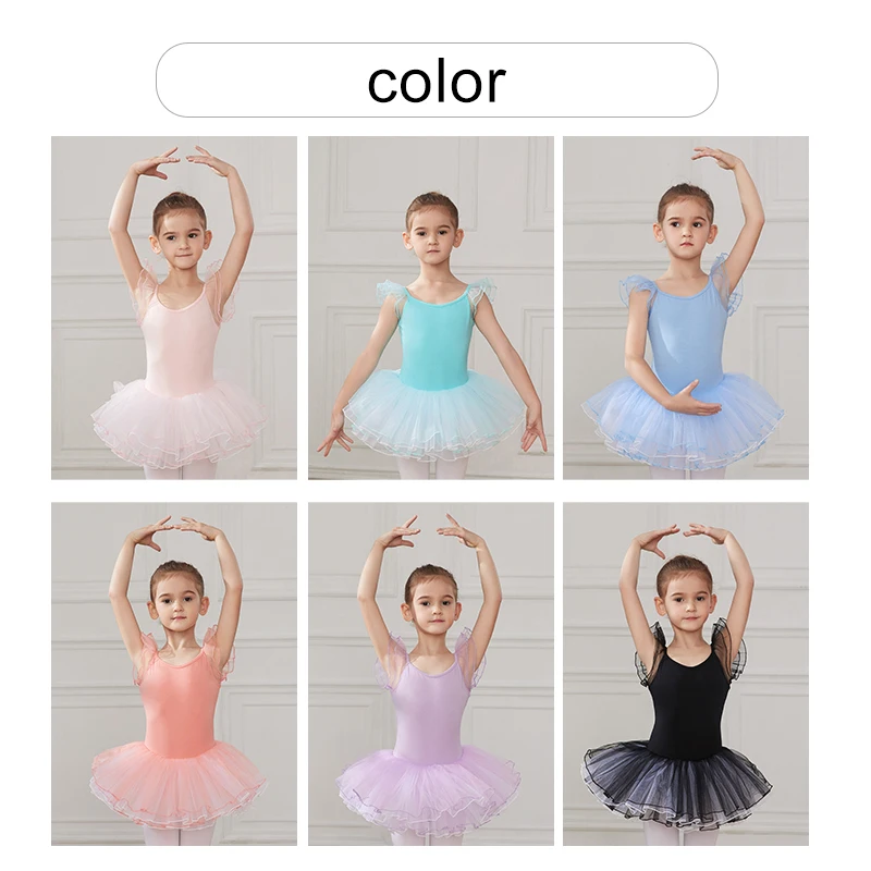 Falda de ballet para niñas Dance Wear Tutus Dress Clothes For Kids Women  Leotard Short Sleeve Cotton Costumes Dancing Dancewear