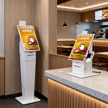 TouchWo 21.5 27 Inch Floor Standing/Desktop Touch Screen Self Service Payment Ordering Kiosk For Retail Stores and Restaurant