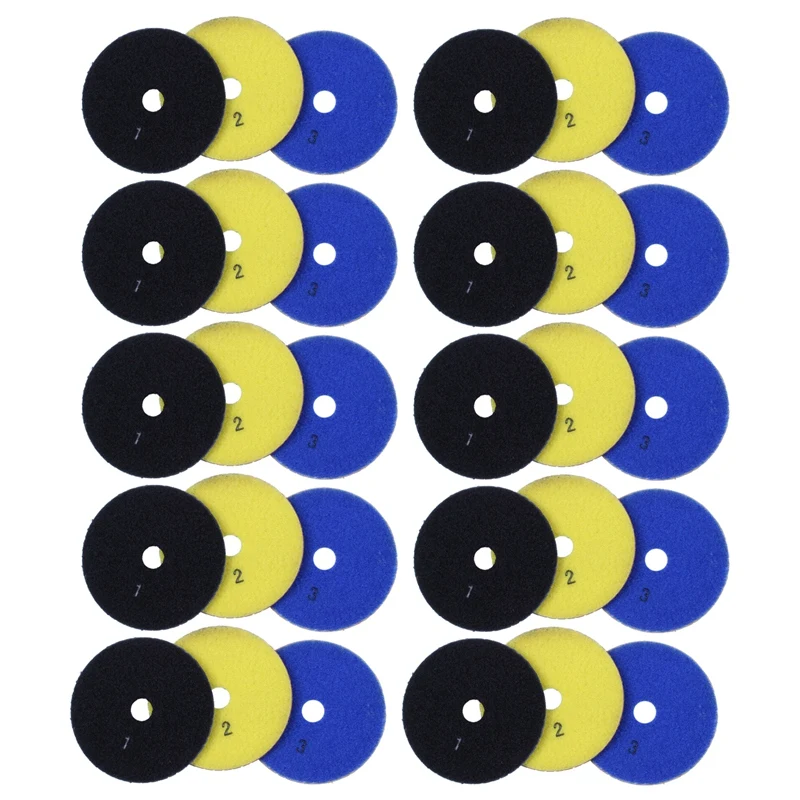 

30 Pieces 100Mm Diamond Flexible Wet & Dry Polishing Pads 3 Step Floor Polish For Stone Marble Tile