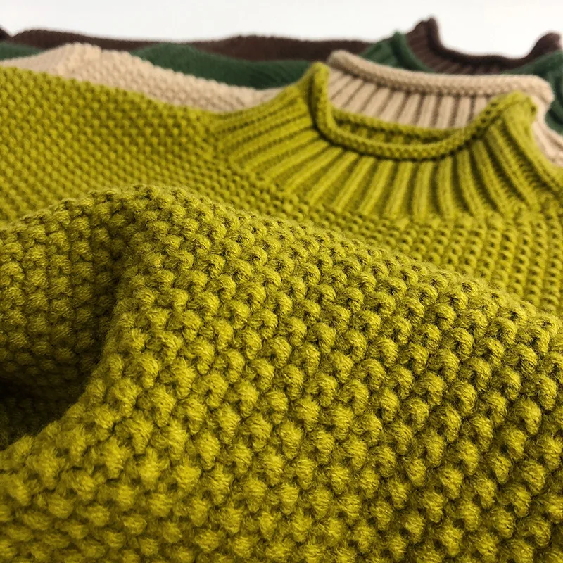 3-8 Years Old Boys Girls Sweater Knitted Pullover Top Rolled Neck Fashion Outwear Winter Clothes for Kids Toddler Freeshippping