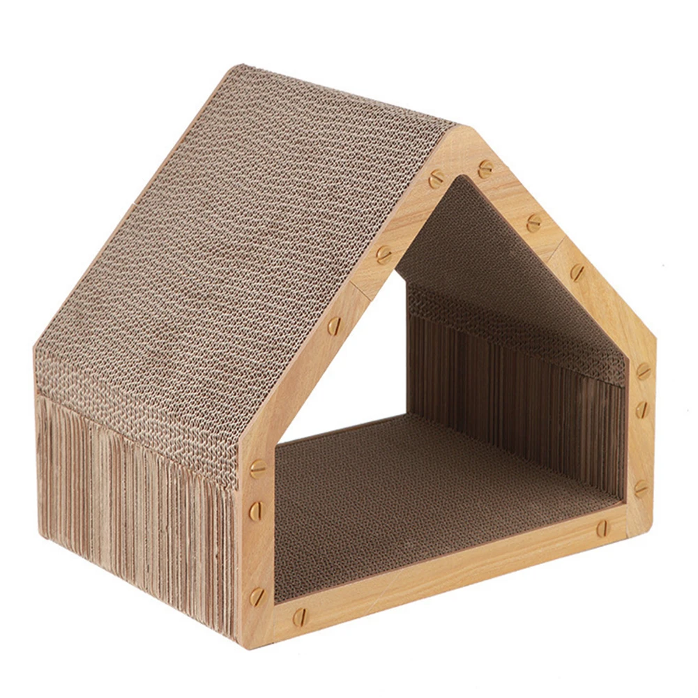 Vertical Cat Scratcher House Cardboard Scratching Board for Indoor Cats