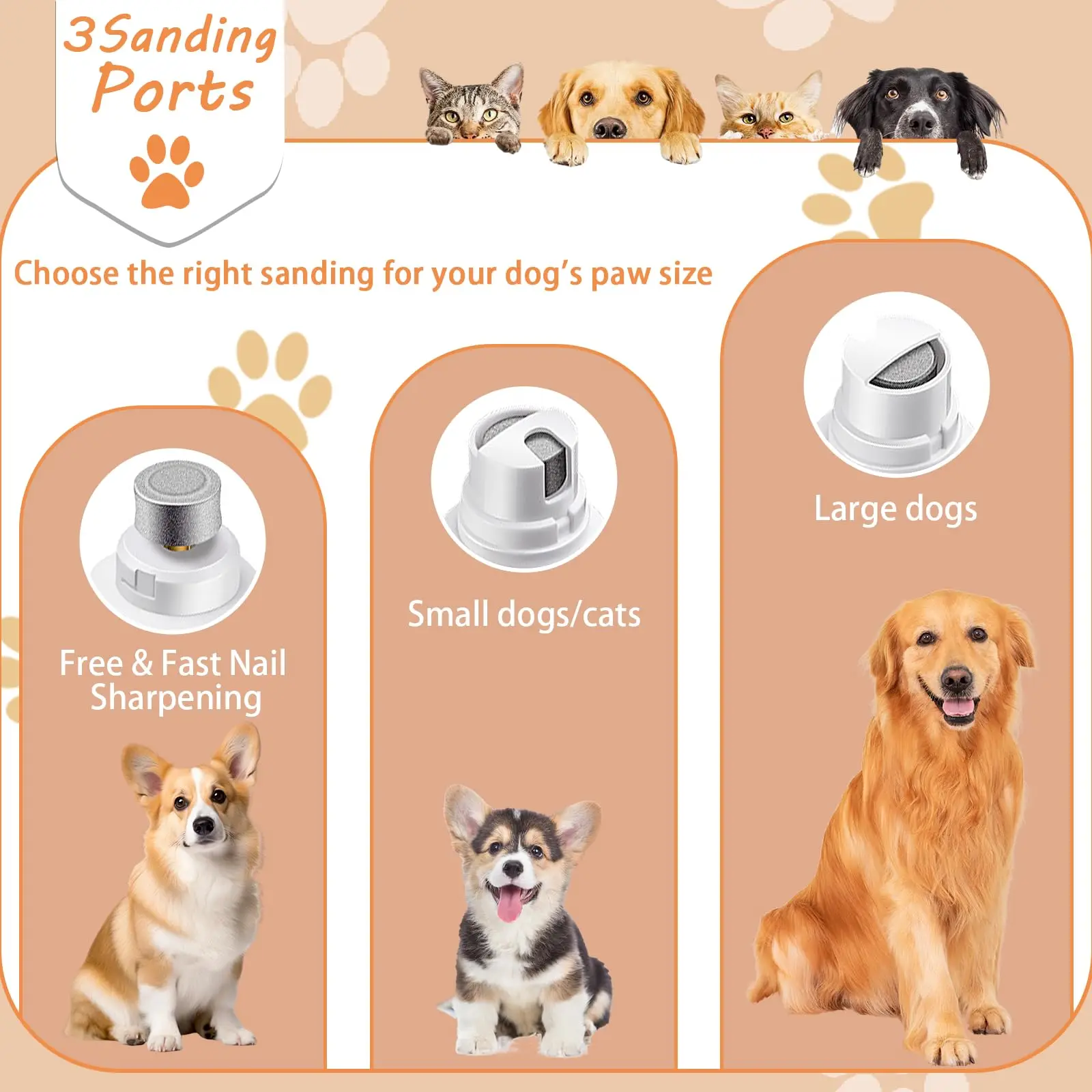 Pet Nail Clipper Pet Nail Clipper with LED Light USB Rechargeable Electric Nail Clipper with Display Grinder Prevent Injury Low Noise