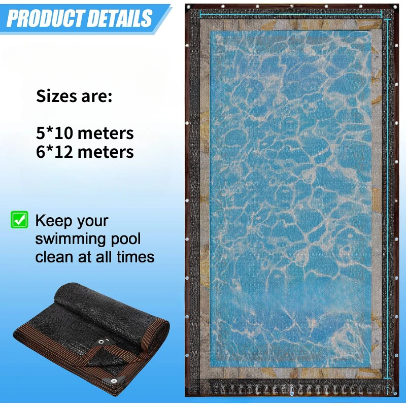 Black shade cloth sunscreen cover tape edges, with grommet, plant greenhouse garden terrace canopy, pool mesh cover (net only)
