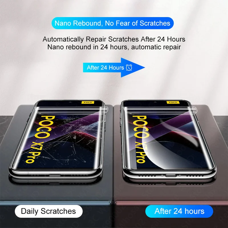 Ultimate 3-Pack Soft Hydrogel Screen Protector Set - Advanced 999D Protection, Not Glass
