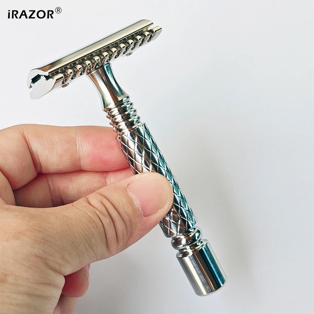 iRAZOR 316 스테인레스 스틸 더블 에지 안전 면도기 CNC 조각 수동 클래식 면도기 남성과 여성을 위한 마일드 스크래쳐 선물