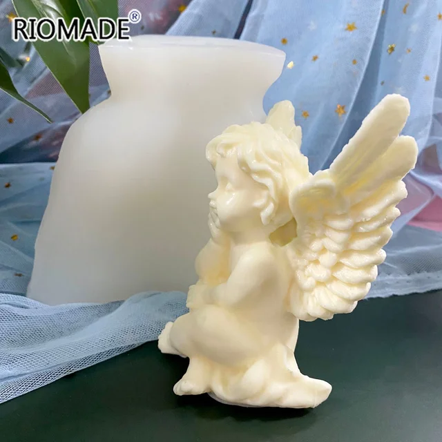 Moule D'ange, Moule En Silicone Pour Faire Des Bougies D'enfant, Lot De Moules En Silicone En Forme D'ange Pour Garçon Et Fille, Pour Fondant, Bougies, Argile, Plâtre, Décoration Pour