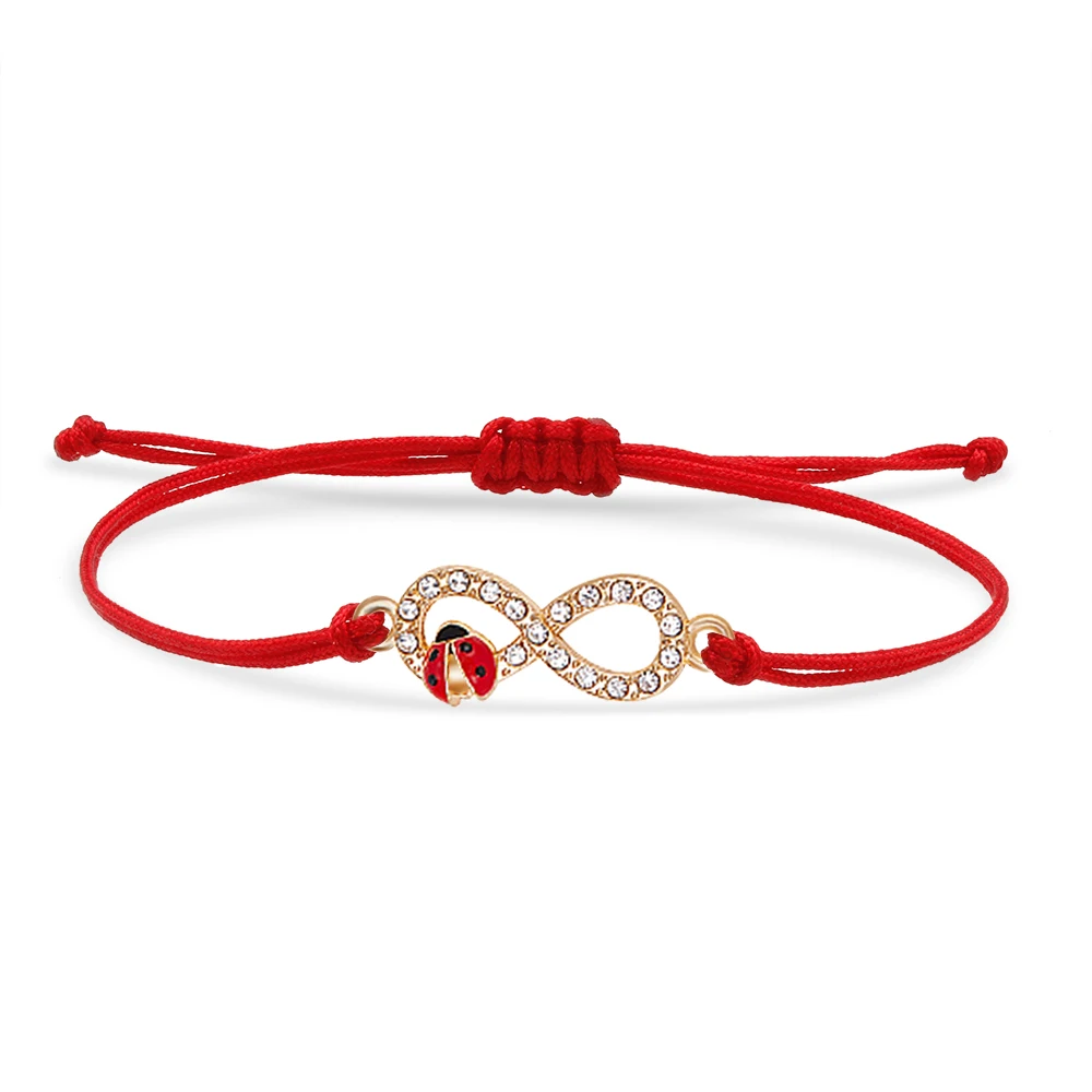 שרשרת מקסימה בצבע אדום עם תליון אינפיניטי אהבה לנשים, אופנה חדשה, תכשיטי מחרוזת שחורה עם אבן חן