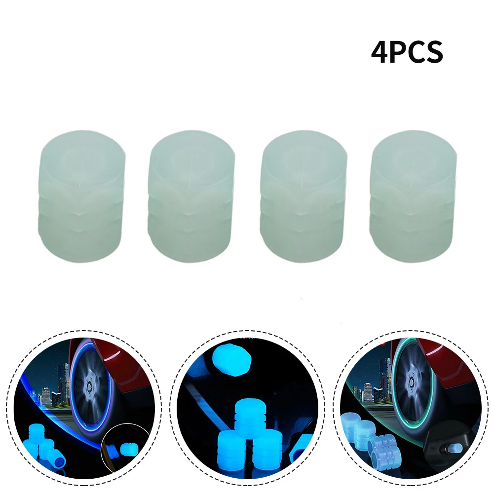 

4/8/16 PCS Blue Car Tire Valve 8mm Auto Fluorescent Tyre Valves Fit Universal New Tire Valve Cap Trim Decoration Waterproof