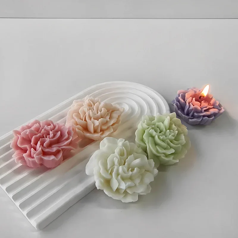 Description Picture 4 of itemBeauty Carnation Aromatherapy Candle Flower Silicone Mold Candle Making Kit DIY 3D Flower Gypsum Expansion Stone Molde