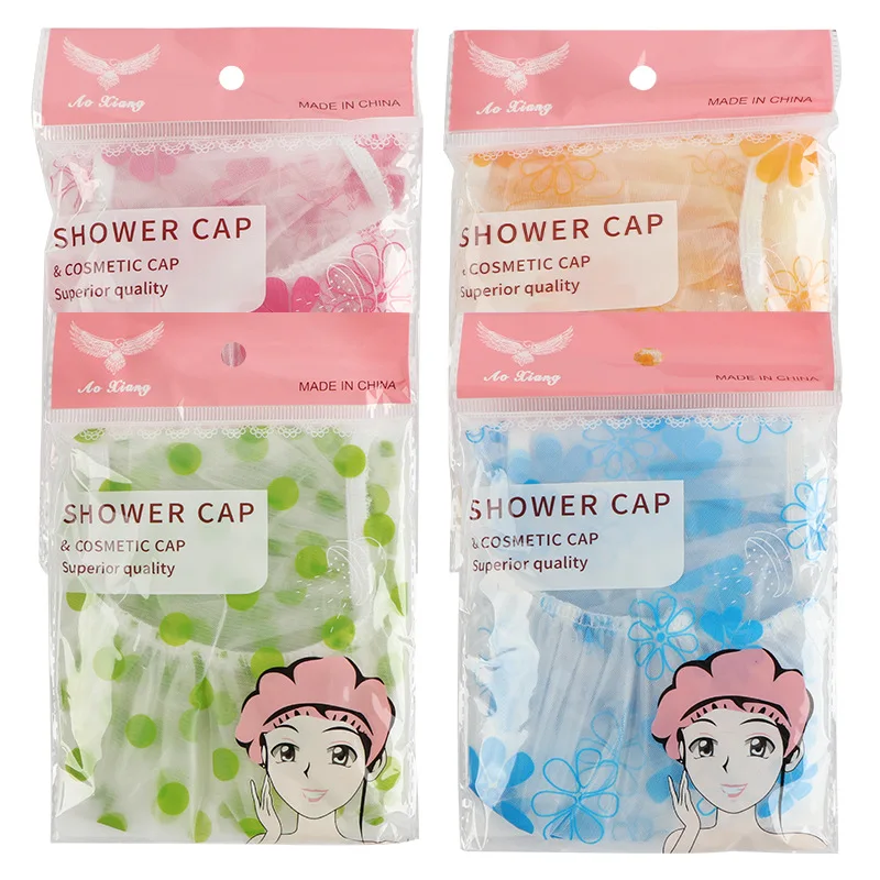 4pcs Thickened Shower Cap for Women, Waterproof Shower Cap for Home Use, Disposable EVA Shower Cap