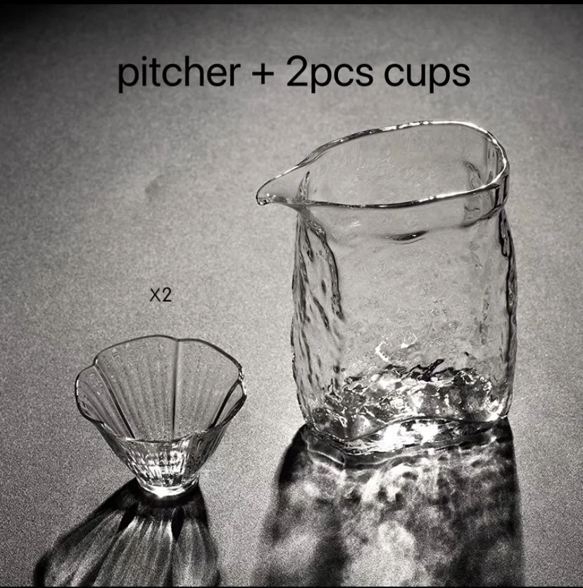 Creative Flat Mouth Glacier Glass Fair Cup Thicken Heat Resistant Tea Set  Separator Kung Fu   Accessories