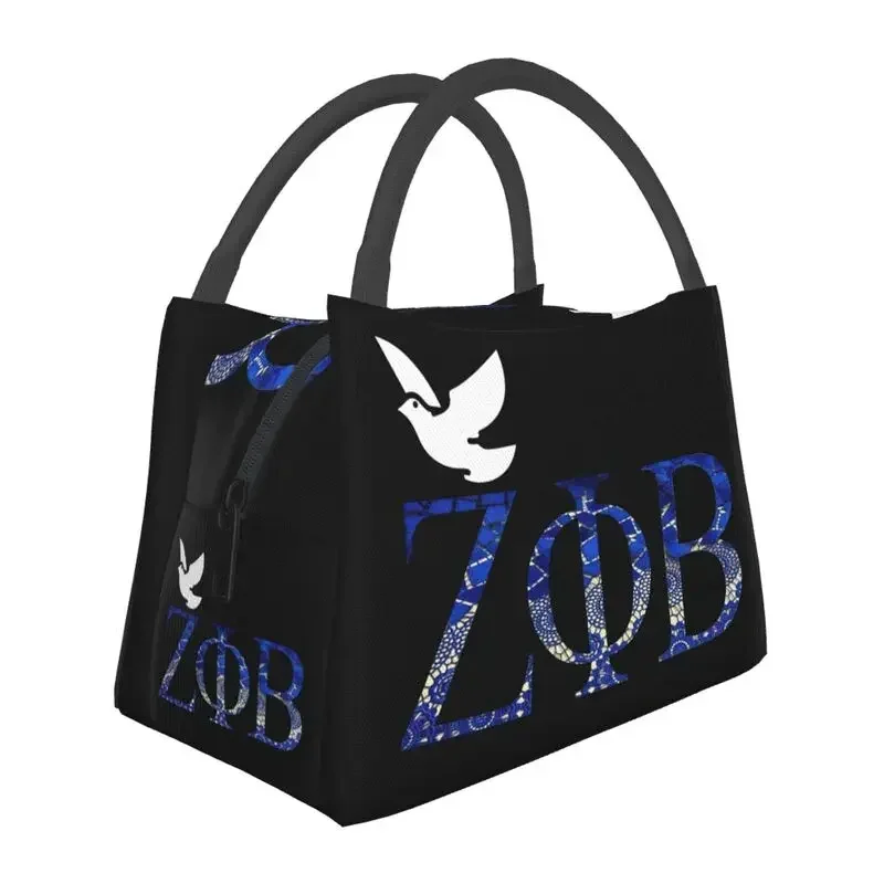 

Zeta Phi Beta Sorority Insulated Lunch Bags for Camping Travel African American Resuable Cooler Thermal Lunch Box Women