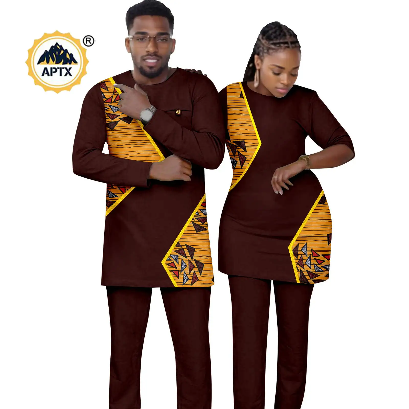 Afrikaanse Herenkleding Dashiki 2-delige Shirts En Broekenset Indiase Etnische Jurkset Traditionele Kleding Slim Fit Formeel Pak (Color : 6, Size : M