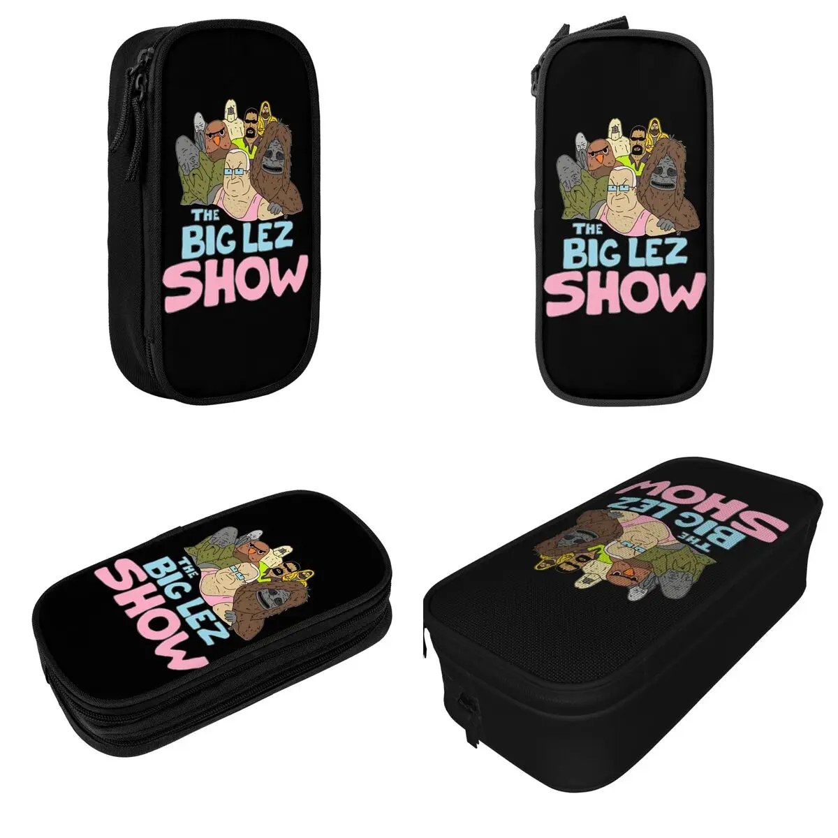 The Big Lez Show 로고 연필 케이스 학생용 재미있는 펜 박스 가방 대형 수납 사무실 지퍼 연필 파우치