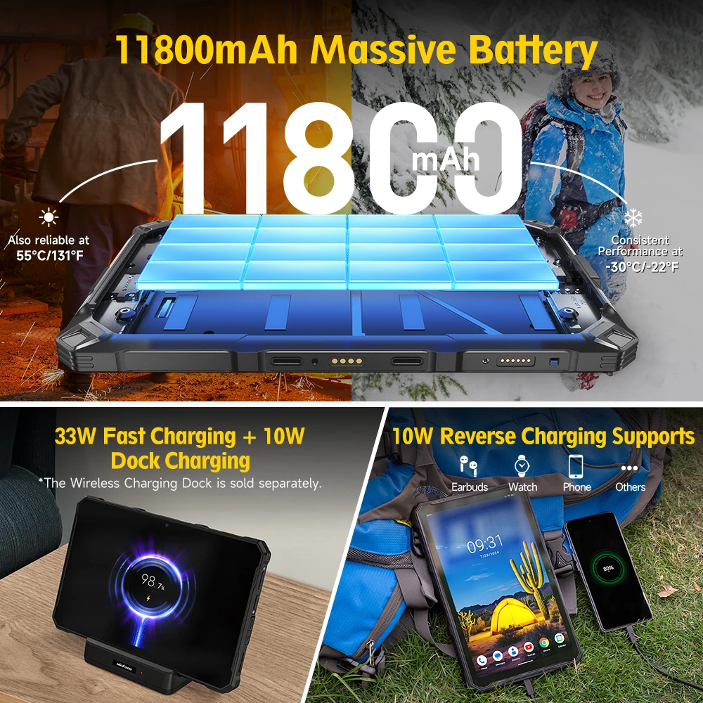 【World Premiere】5G Rugged Tablet Ulefone Armor Pad 4 Ultra IP68/IP69K LED Light 11800mAh Battery,fast charging 16GB+256GB 50MP 3