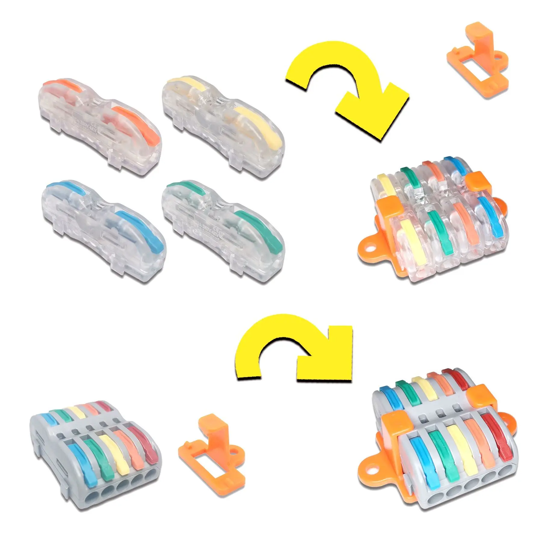 Mini Fast Wire Cable Connectors Universal Compact Conductor Spring Splicing Wiring Connector Push-in Terminal Block P421 F12