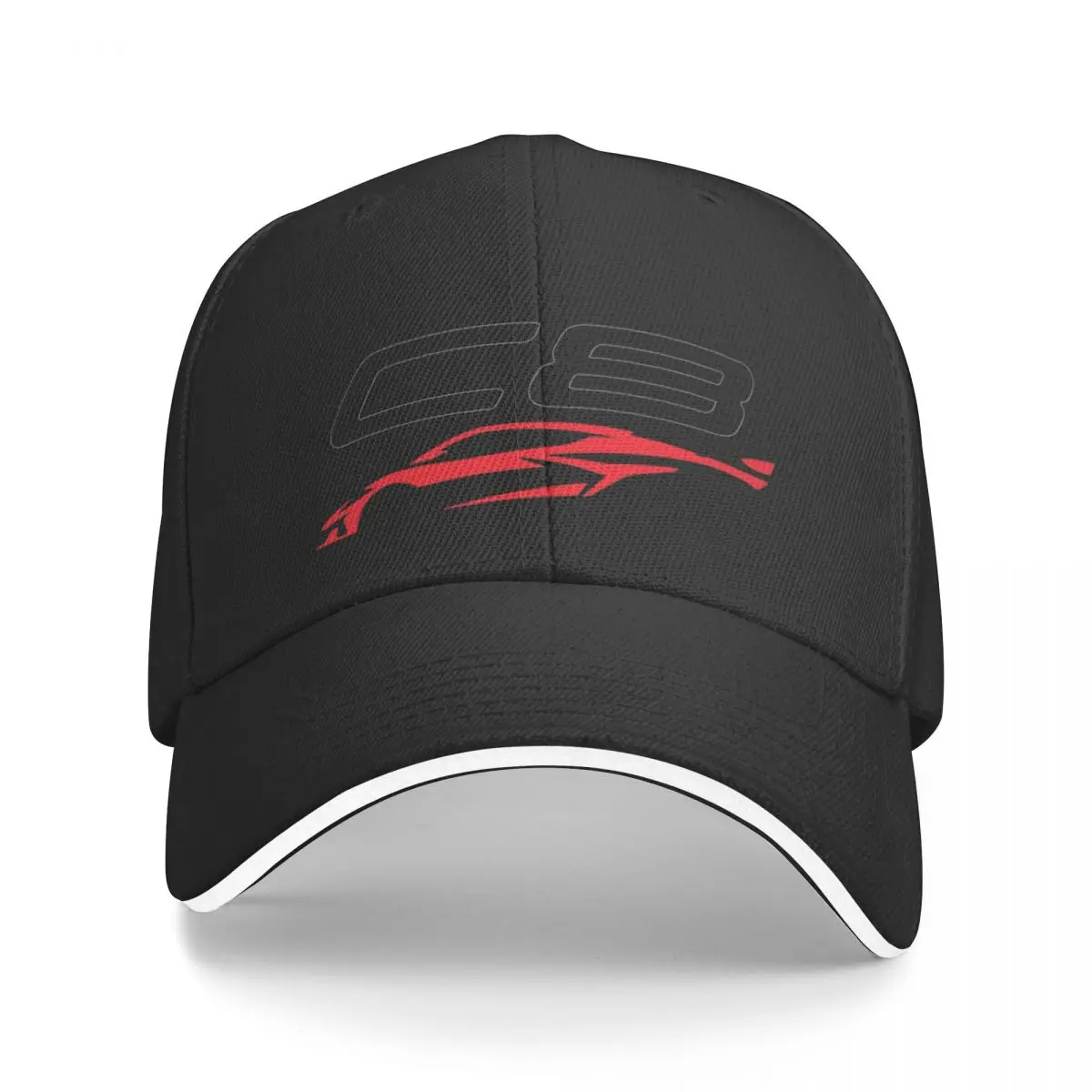 

C8 TORCH RED Z06 c8r graphic car silhouette Baseball Cap Hood Golf Wear Custom Cap Beach Bag Women's Beach Visor Men's