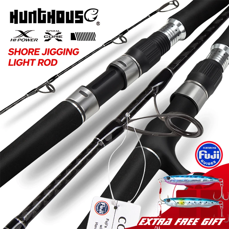 사냥 하우스 게임 유형 라이트 쇼어 지깅 로드, 스피닝 캐스팅 후지 가이드 링, 탄소 섬유 보트 물고기 액세서리, 1.75m, 60-160g 