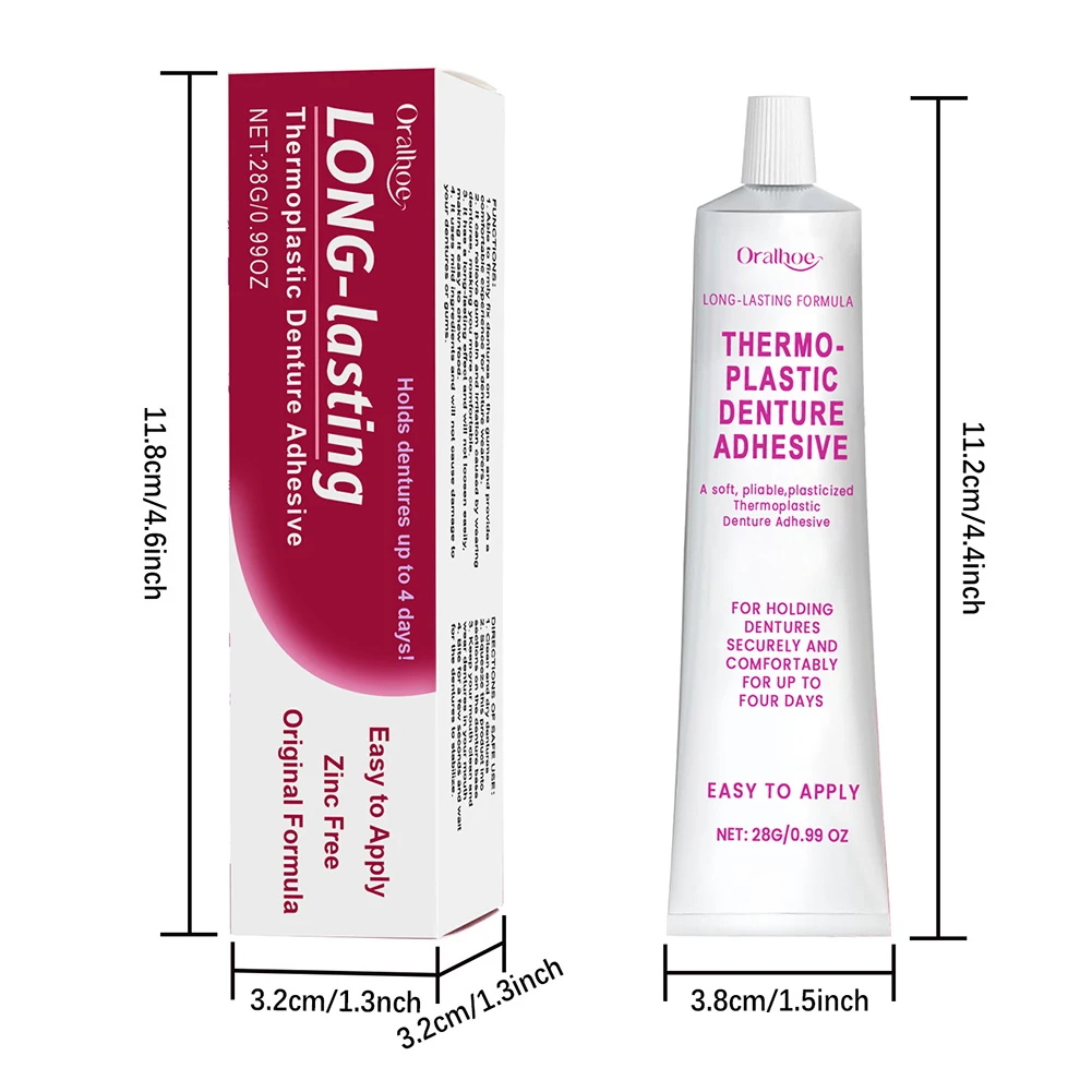 Soft Thermoplastic-Denture Adhesive Lasting Super Hold Denture-Adhesive Cream for Refitting Tightening-Dentures Solid Glue