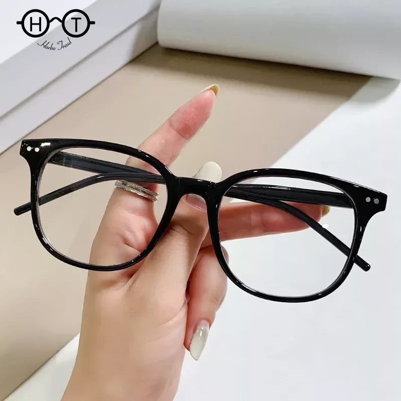 Korean Style Rice Nail Glasses for Men Retro Round Frame Eyeglasses Anti-blue Light Glasses