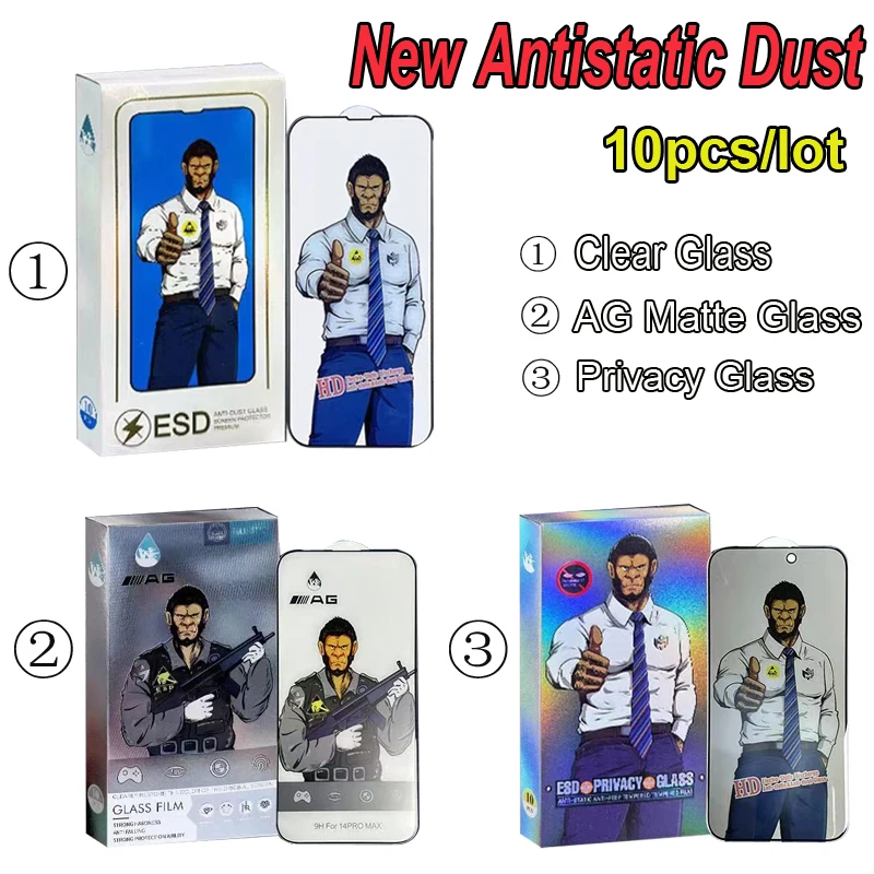 10pcsESDClearAGmattePrivacyGorillaTemperedGlassScreen