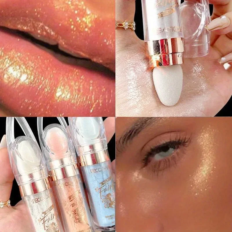 Fairy Powder Highlighter Stick - Shimmering Contour Blush for Brightening and Defining Your Features 4