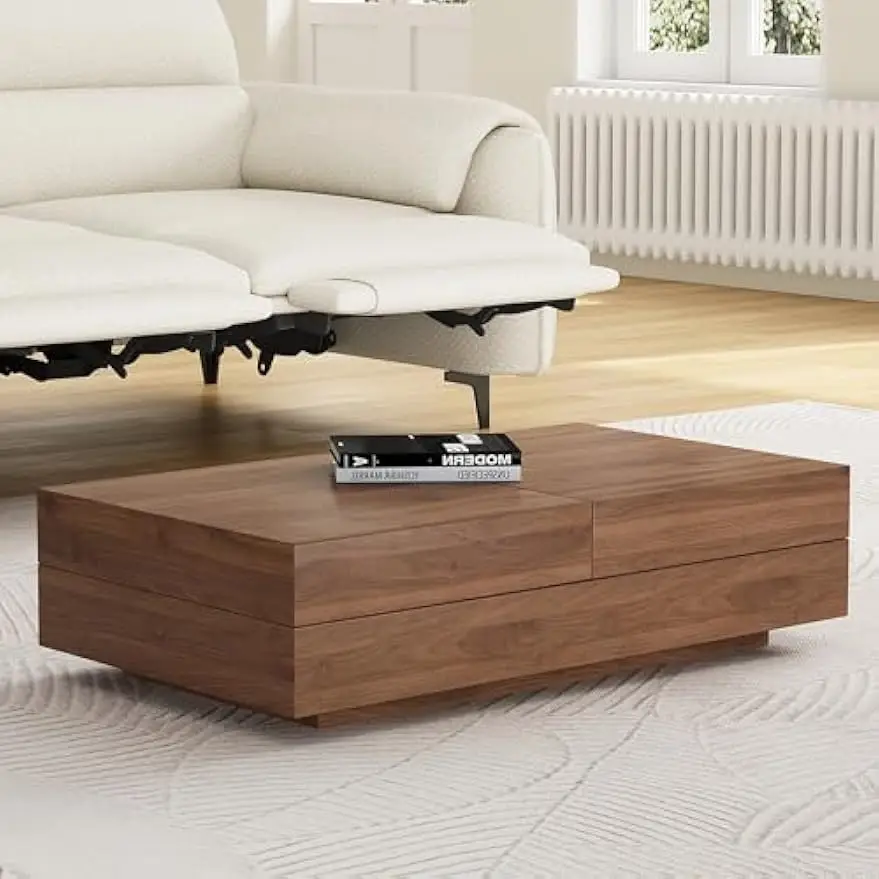 Modern Expandable Coffee Table (47.2"-81.8" Adjustable Centerpiece),Center Table with Large Storage