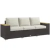 Outsunny 3-Seater Outdoor Sofa W/ 4" Thick Cushions, Outdoor Couch, Beige 1