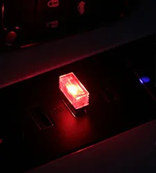 Compact USB LED Car Interior Atmosphere Light - Colorful Decorative Lamp and Emergency Lighting Accessory (1pc red)