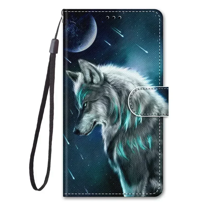 Animal Painted Wallet Book Stand Phone Case