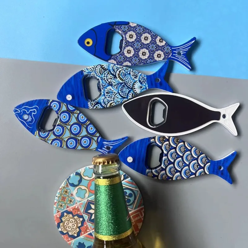 4pcs Fish-Shaped Fridge Magnet & Bottle Opene Durable Kitchen Decor, Portable Bottle Opener, Festive Gift for Home Use