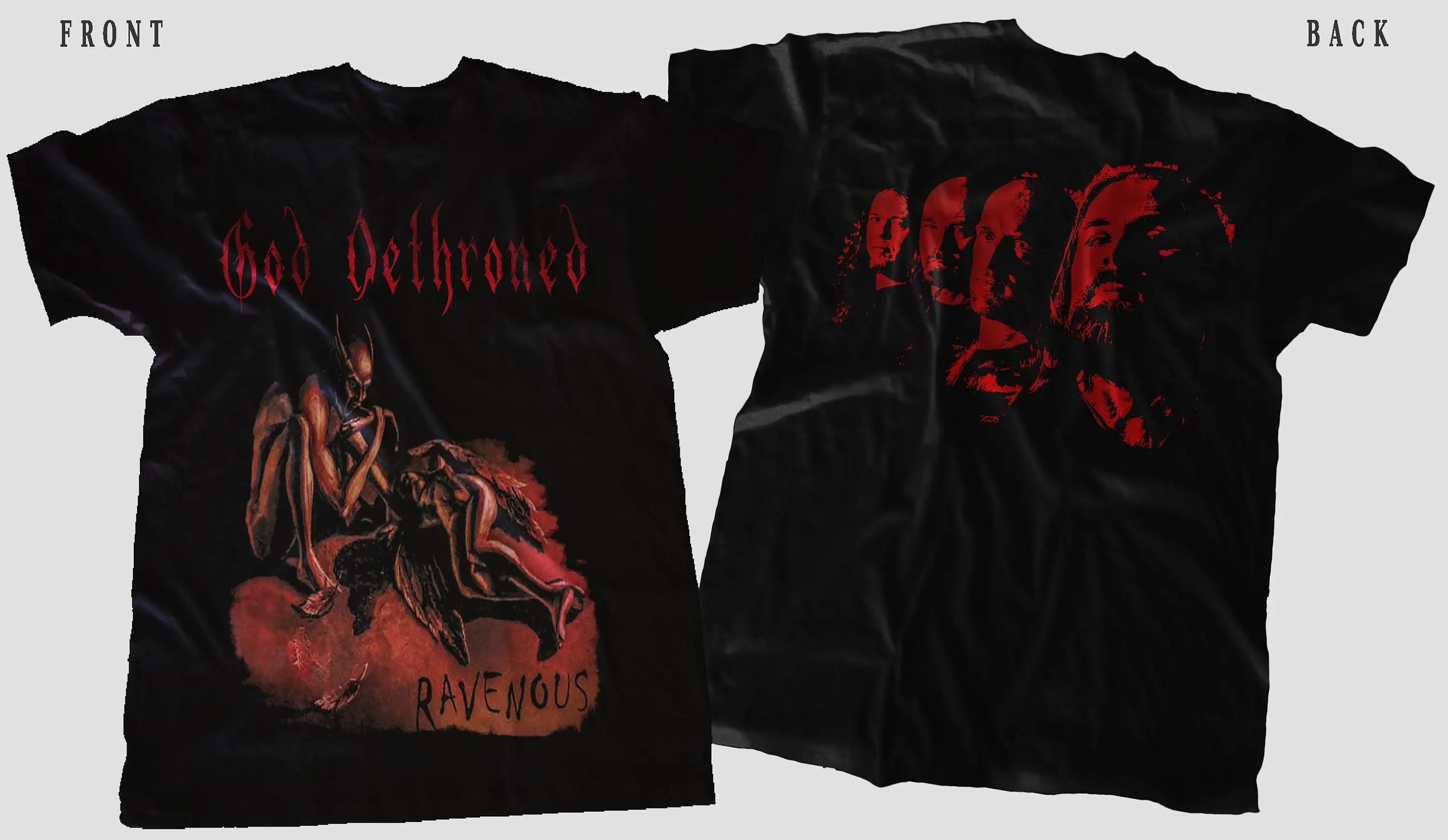 Nuova T-Shirt Stampata D T G God Detroned Ravenous Size