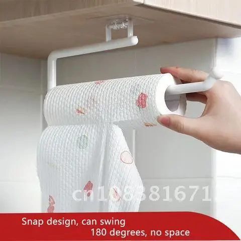 

Kitchen Towel Hanger Bathroom Roll Paper Holder Wall Mounted Adjustable Cabinet Tissue Storage Rack